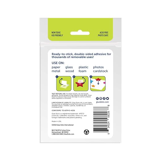 Glue Dots, Removable Dots, Double-Sided, .5 Inch, 60 Dots, DIY Craft Glue Tape - Image 2