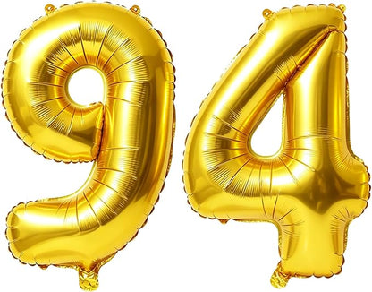 40 Inch Number 94 Balloons for 94th Birthday Party Decorations, 0-100 Gold by FOBELEC