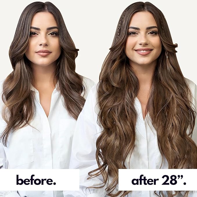 Irresistible Me Real Human Hair Extensions Clip Ins – 100% Human Hair Clip In Extensions for Length & Volume – Invisible Extension – Heat Resistant & Dyeable – Light Brown, 14 Inches