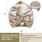 ZIMASILK 22 Momme Adjustable 100% Mulberry Silk Bonnet for Sleeping Women, Silk Hair Wrap for Hair Protection, That Reduces Falling off (1Pc, Taupe)