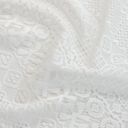 Sutuo Home White Boho Lace Curtains 45 Inches 2 Panels - Image 7