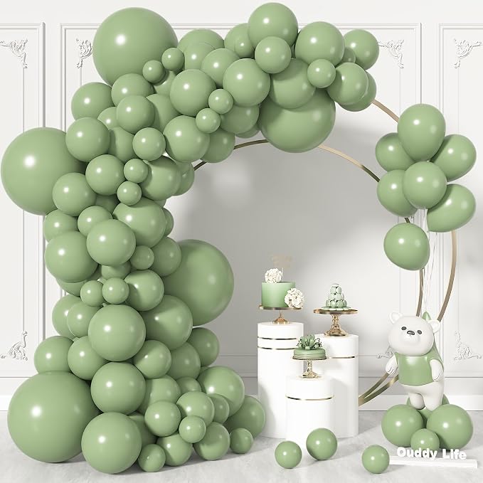 164Pcs Sage Green Balloons Garland Arch Kit Different Sizes | 18 12 10 5 inch by OUDDYLIFE