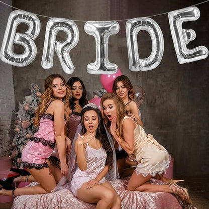 Silver Bride Balloons Bridal Shower Bachelorette Balloons Wedding Party Balloon - Image 6