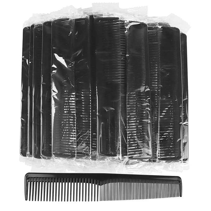 Hair Comb, 200 Pack Sturdy Combs in Bulk, Individually Wrapped Double Tooth Hair Pocket Comb, for Salon Customers, Travelers, Charities, Homeless Shelters, Black