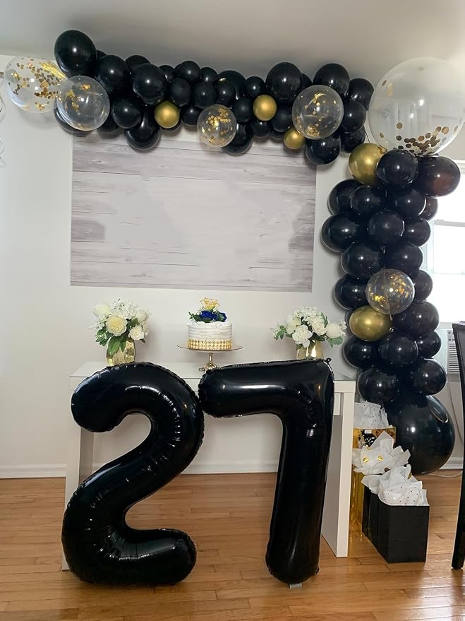 Number Balloons 40 Inch Black 6 Balloon - Image 3