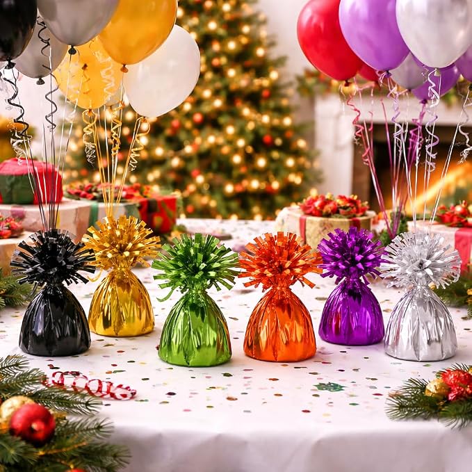 Metallic Plastic Wrapped Balloon Weights Party Decorations 12 Pcs - Image 8
