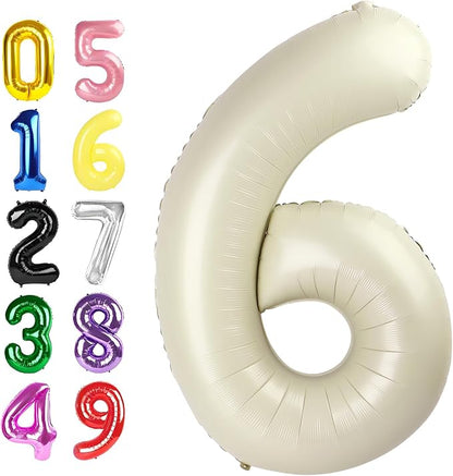 5 Number Balloons Cream 40 Inch Foil Balloon by Argthjy