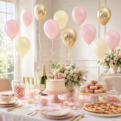 Pink Yellow Gold Balloons - Image 5
