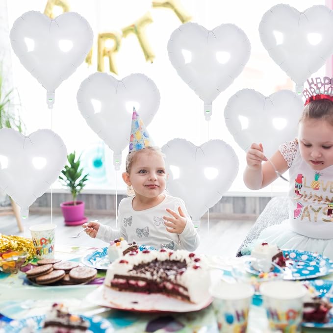 White Heart Foil Balloons, 18 Inch, Baby Shower, Graduation Party Decorations - Image 5