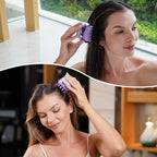 2 in 1 Scalp Massager Hair Growth,Scalp Scrubber with Soft Silicone Bristles for Dandruff Removal,Shampoo Brush for Exfoliation,Head Massager for Both Wet and Dry Use (Purple) ﻿