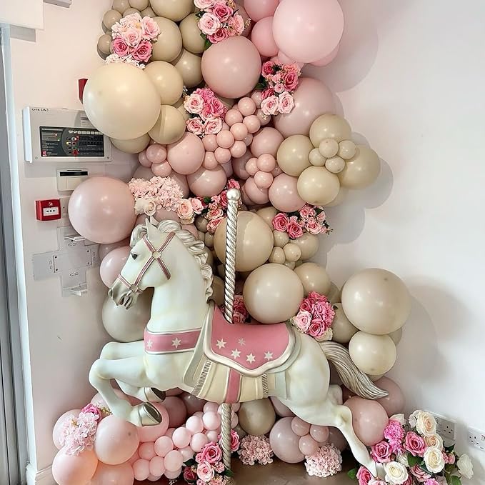 Blush Pink Balloons, Retro and Rose Gold Boho Balloons Set - Image 5
