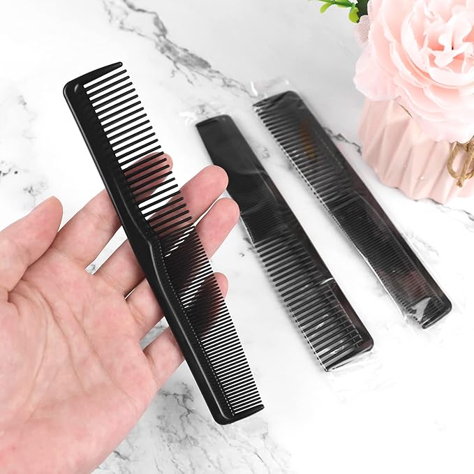 Hair Comb, 200 Pack Sturdy Combs in Bulk, Individually Wrapped Double Tooth Hair Pocket Comb, for Salon Customers, Travelers, Charities, Homeless Shelters, Black