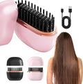 Mini Portable Straightener, Rechargeable Portable Hair Straightener Brush, 3-Control & Fast Heating Technology, Anti Scald Shell, Anti Scald Shell, Suitable for Home Travel (Pink)