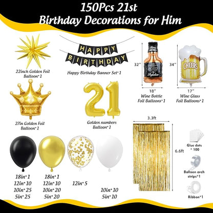 21st Birthday Decorations for Him 150pcs - Image 2