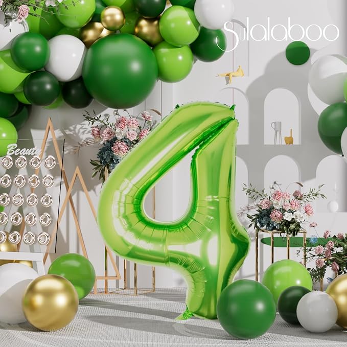 40 Inch Green Number 4 Balloon Lime Big Large Helium Number 0-9 | Giant Digital - Image 6
