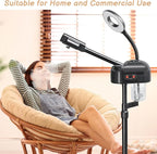 Winado 2 in 1 Facial Steamer with 5X Magnification Light, Deep Cleaning for Personal Skin Care, Beautician Steamer Professional Humidifier Facial Spa Mist Steam for Home & Beauty Salon, Black