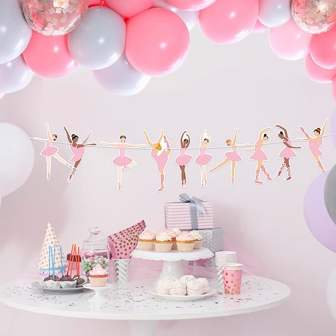 Hooqict Happy Birthday Banner Ballerina Birthday Party Decorations Ballerina - Image 5