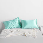 NTBAY 2 Pack Satin King Pillowcases for Hair and Skin, Luxurious and Silky Pillow Cases with Envelope Closure, 20x40 Inches, Light Blue