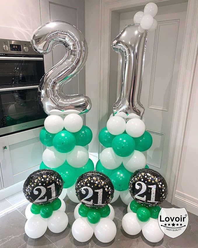 Silver 20 Number Balloons, 40 Inch Giant Number 20 Balloons Foil Mylar Helium - Image 6