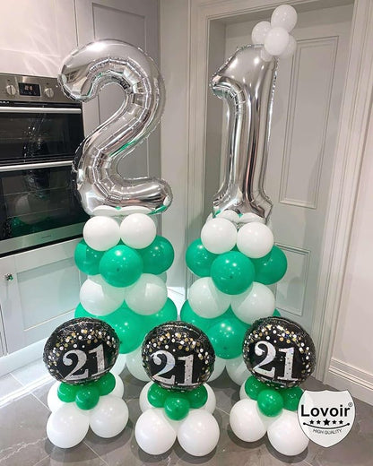 Silver 20 Number Balloons, 40 Inch Giant Number 20 Balloons Foil Mylar Helium - Image 6
