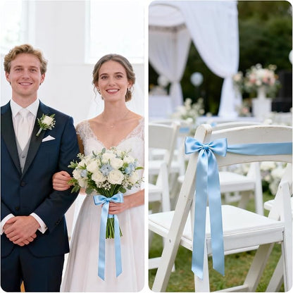 KINGLAKE Light Blue Satin Ribbon - Image 5