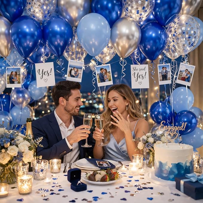 Blue Balloons Latex Balloons 100 Pack, 12 Inch Round Helium Light Blue Party - Image 8