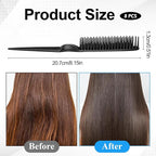 8PCS 3 Row Rat Tail Comb, Travel Size Styling Comb for Natural Detangling Curly Hair, Rat-tail Teasing Brush for Combing, Styling, and Sectioning, Unisex
