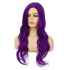 Baruisi Long Curly Wavy Purple Wigs for Women Side Part Natural Looking Cosplay Synthetic Heat Resistant Replacement Wig