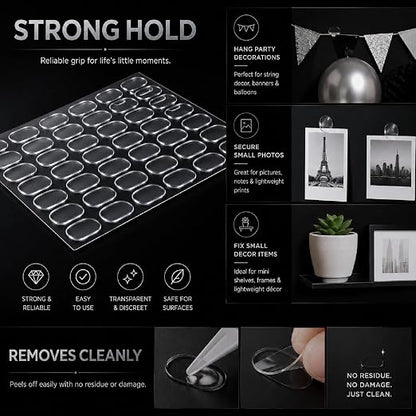 309 Pcs Clear Glue Dots Removable Sticky Tack 3 Sizes | Double Sided Waterproof - Image 4