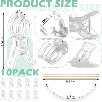 10 Pack Large Balloon Arch Clips Plastic Transparent Backdrop Spring Clamps 3.5 - Image 3