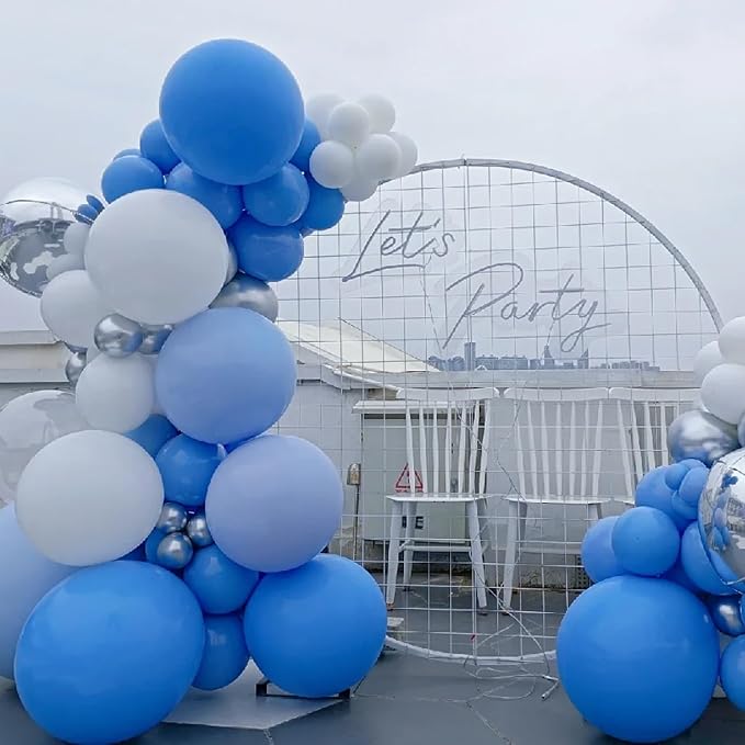 Voircoloria 130pcs Blue Balloons Garland Arch Kit, 18 12 10 5 Inch | - Image 4