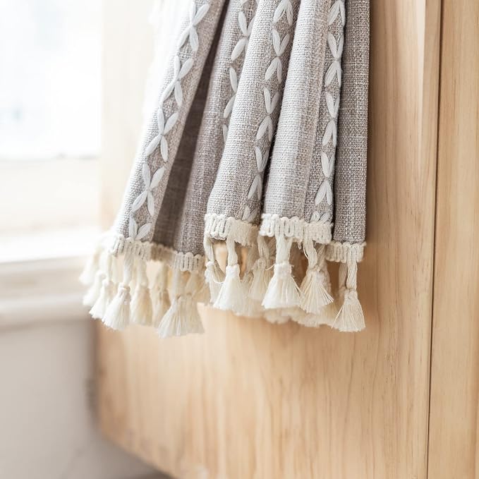 Linen Curtains 63 Inch Length 2 Panels - Image 8