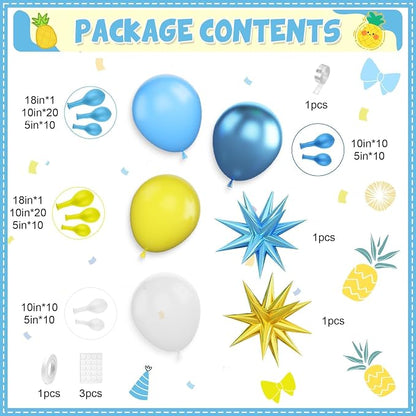 Yellow Blue Clear Balloon Arch Kit - Image 2