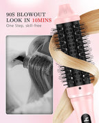 DORISILK Infrared Thermal Hair Brush for Sleek, Shiny Hair，1.5inch Heated Round Volumizer Faster Blowout, 5-Temp，Heated Round Brush for Curling and Straightening，Dual Voltage for Travel Using