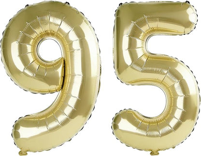 40 Inch Number 95 Balloons for 95th Birthday Party Decorations, 0-100 Champagne by FOBELEC