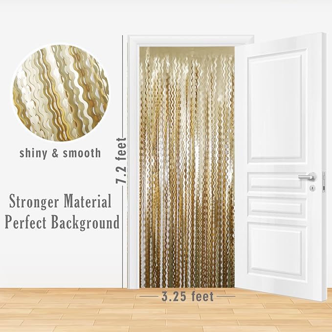 GOER Metallic Tinsel Foil Fringe Curtains Party Photo Backdrop Party Streamers - Image 6