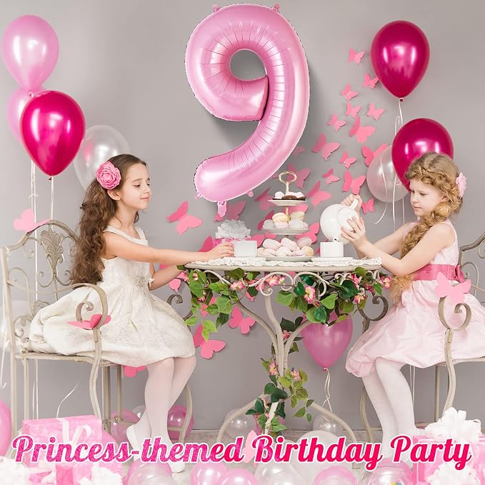 Pink Number 9 Balloon 40 Inch, Big Large Foil Helium Number Balloons, Jumbo - Image 4