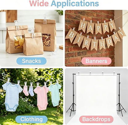 15-Piece Balloon Arch Clips, 3.5" Heavy Duty Clear Spring Clamps | Suitable - Image 6