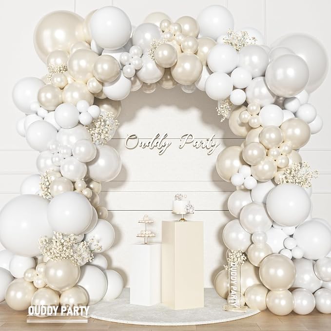 Ouddy Party Pearl White Balloon Garland Arch Kit 18 12 10 5 Inch | Different - Image 2