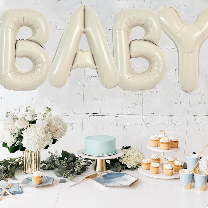 TONIFUL 40 Inch Large Cream White Letter A Balloons Giant Alphabet Letter - Image 4