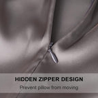 2 Pcs Mulberry Silk Pillowcase for Hair and Skin,Cooling Silk Pillow Case with Hidden Zipper,Allergen Proof Dual Sides Soft Breathable Smooth Silk Pillow Cover for Women(Queen-2PCS,Dark Gray)