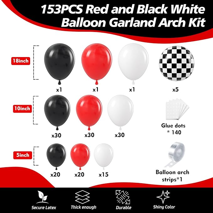 153Pcs Race Car Balloon Garland Arch Kit - Image 2