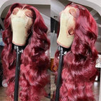 Burgundy Wig Human Hair 13x4 99j Burgundy Lace Front Wigs Human Hair Pre Plucked HD Transparent Lace Frontal Wigs Red Colored Wig 22 Inch