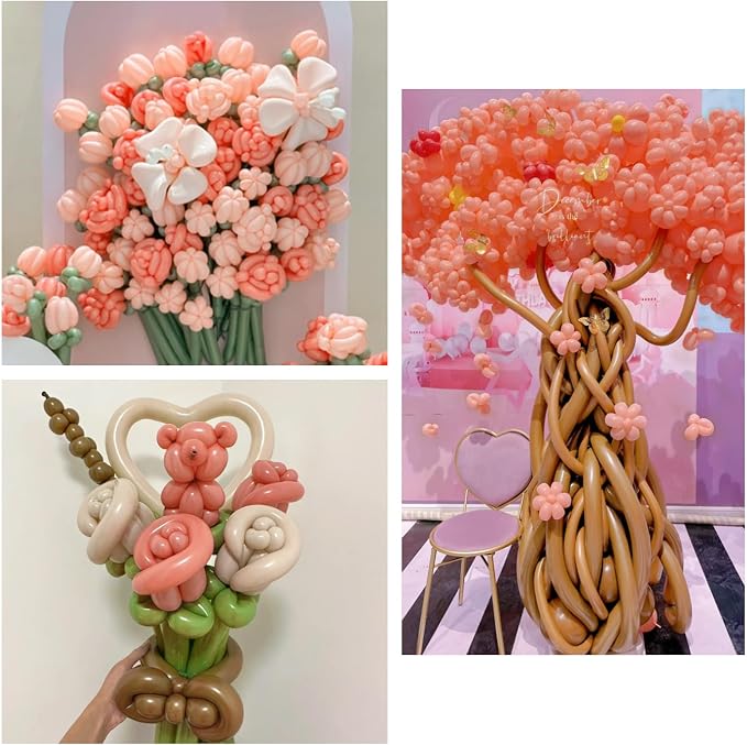 100Pcs Retro Bean Paste 260 balloons, Thickening Latex Bean Paste 260q Balloons - Image 6