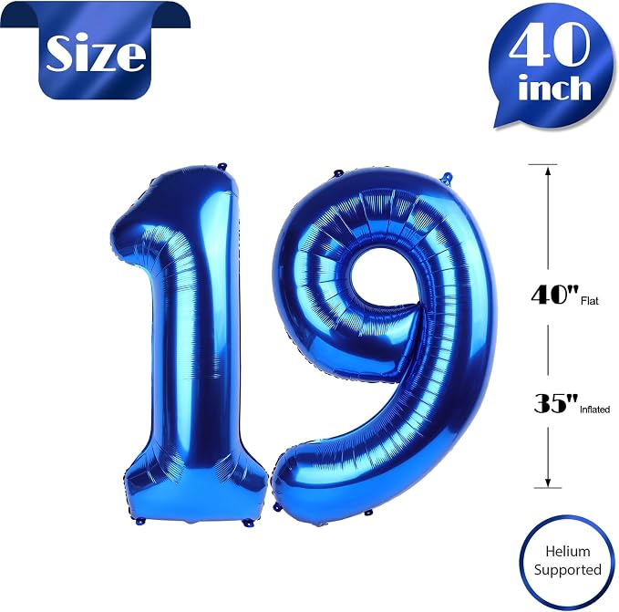 Navy Blue 19 Balloon - Image 6