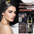 Hair Dye Shampoo, 3 in 1 Gray Hair Coverage, One-Step Wash-In Hair Dye, Shampoos for Color Treated Hair, Semi Permanent Hair Color Shampoo for Women & Men, 13.6 fl. oz, (Black)