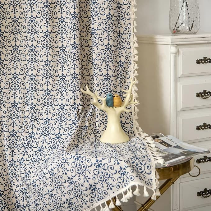 Sutuo Home Boho Curtain 84 Inches Length Semi-Blackout Bohemian Damask Moroccan - Image 4