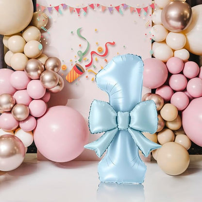 40 Inch Number 1 Balloon with Bow, Coquette Aesthetic Foil Balloon - Image 5