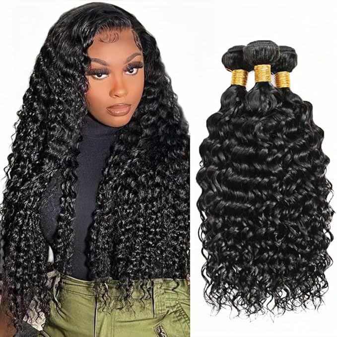 Curly Bundles Human Hair Natural Black Kinky Curly Bundle Niegmeag Brazilian Virgin Soft and Silky Remy Hair 3 Bundles 12 14 16 Inch Double Weft Color 1B Bundle Hair Weave