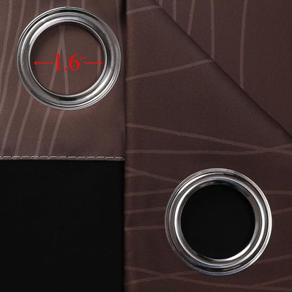 Yellow and Brown Blackout Curtains, Full Light Blocking Gradient Grommet Drapes - Image 7